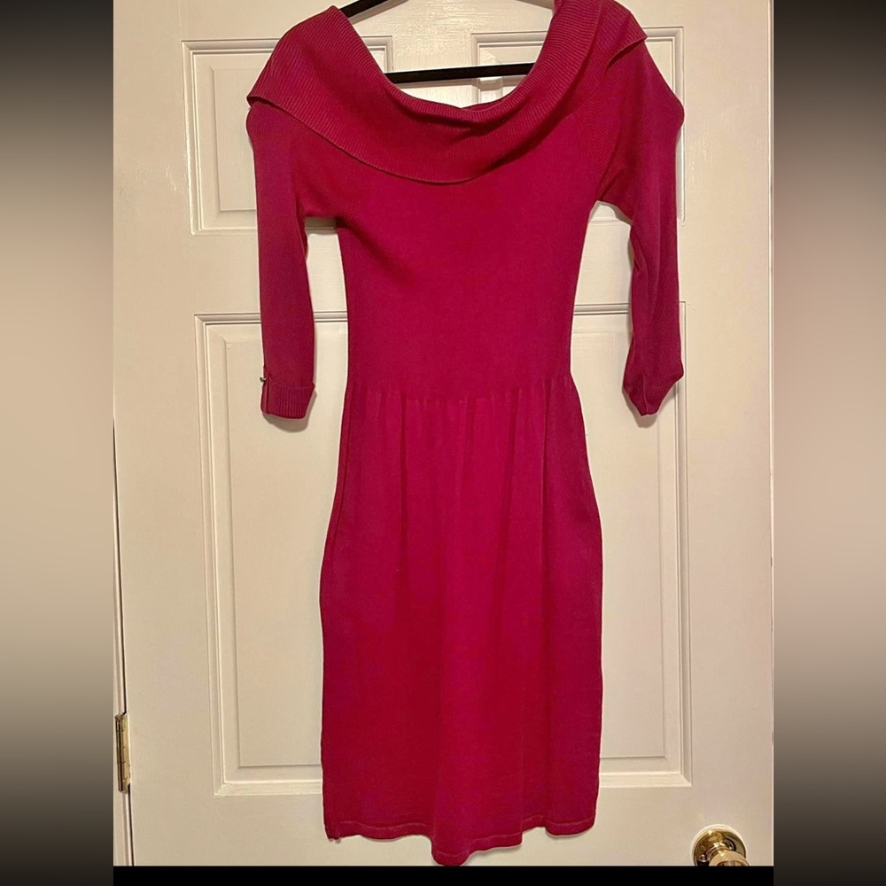 wine knit dress - WHBM size 10